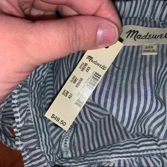 Madewell striped tie strap cami size XXS blue white - Picture 6 of 7